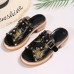 Plus Size Women Casual Fashion Rivet Buckle Decor Snake Skin Slippers