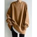 Women Solid Loose Basic All Match Commute Homely Outer Wear Sweatshirt