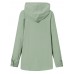 Women 100  Cotton Solid Color Wide Collar Button Cuffs Hoodie