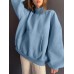 Women Solid Loose Casual Thick Sweatshirts with Kangaroo Pockets