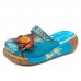  Handmade Leather Comfort Floral Holiday Platform Sandals