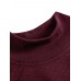 Women Rhombic Turtleneck Thic Full Sleeve Spliced Irregular Hem Pullover Sweatshirt