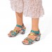  Genuine Leather Casual Bohemian Ethnic Floral Print Colorblock Comfy Heeled Stripe Sandals